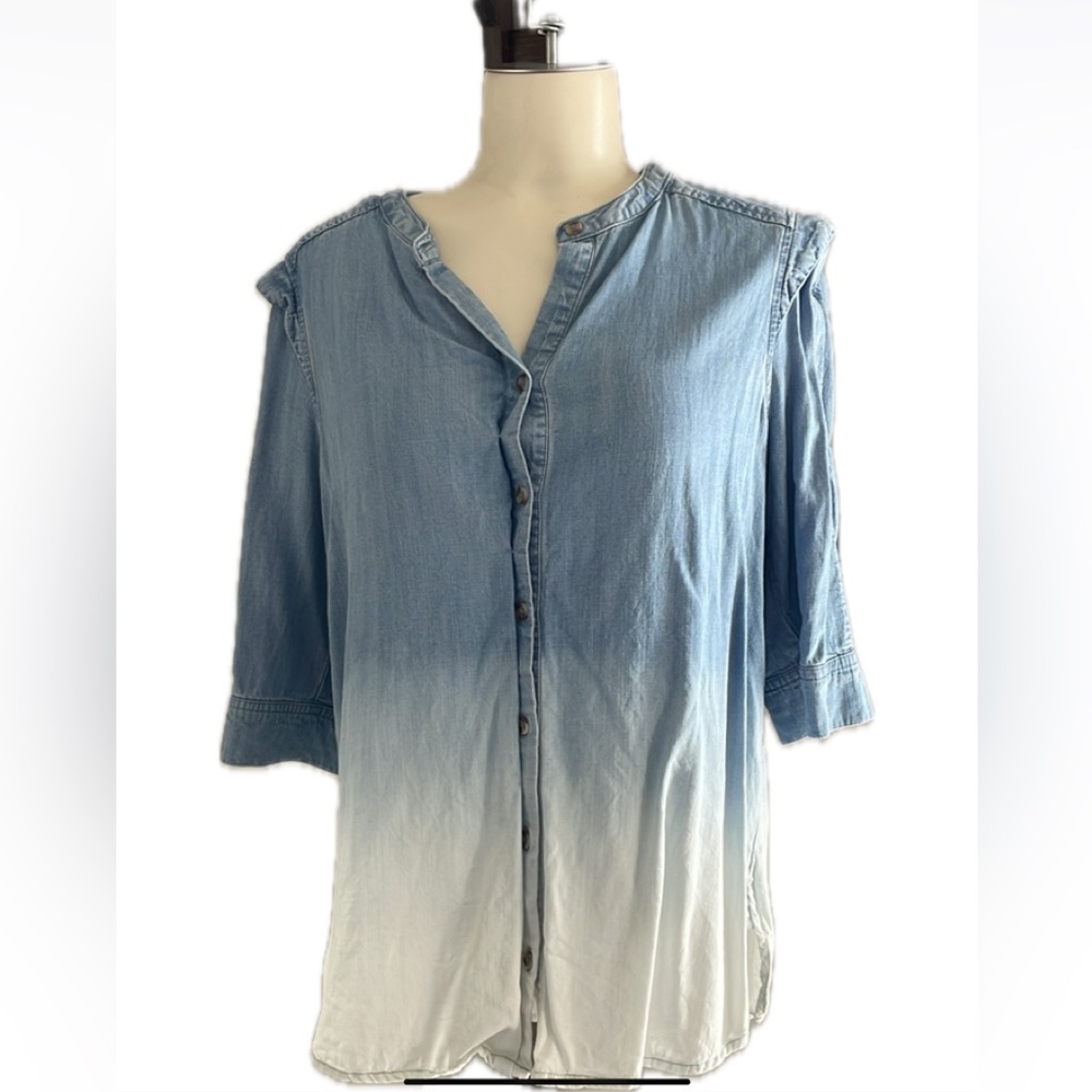 Democracy tie-dyed Button down Jean top .